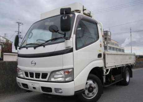 White JDM first-generation Hino Dutro (300 Series) light duty truck 