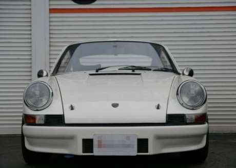 White JDM 1972 Porsche 911 with naturally aspirated, air-cooled 2.4-liter flat-six engine