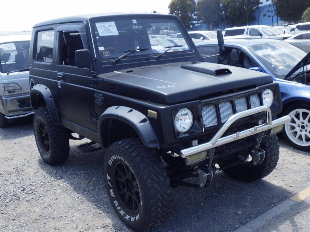 Suzuki Jimny Black, Custom Suzuki Jimny, Off Road Kei Car, Japanese Mini 4x4, Lifted Jimny Japan, Classic Jimny Import, Used Suzuki Jimny, Kei Off Roader, Buy Kei Cars From Japan, Japan Car Direct