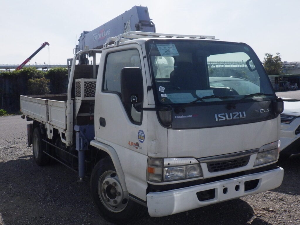 Isuzu Elf, Used Isuzu Elf, Isuzu Elf Crane Truck, Isuzu Elf Cargo Crane Japan, Japan Used Car Auctions, Isuzu Elf Import From Japan, Used Cars Export Japan, Export Cars From Japan, Japanese Car Export Service, Japan Car Direct
