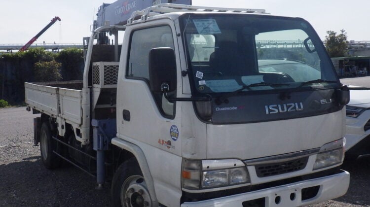 Isuzu Elf (10 Apr 2026) Isuzu Elf, Used Isuzu Elf, Isuzu Elf Crane Truck, Isuzu Elf Cargo Crane Japan, Japan Used Car Auctions, Isuzu Elf Import From Japan, Used Cars Export Japan, Export Cars From Japan, Japanese Car Export Service, Japan Car Direct